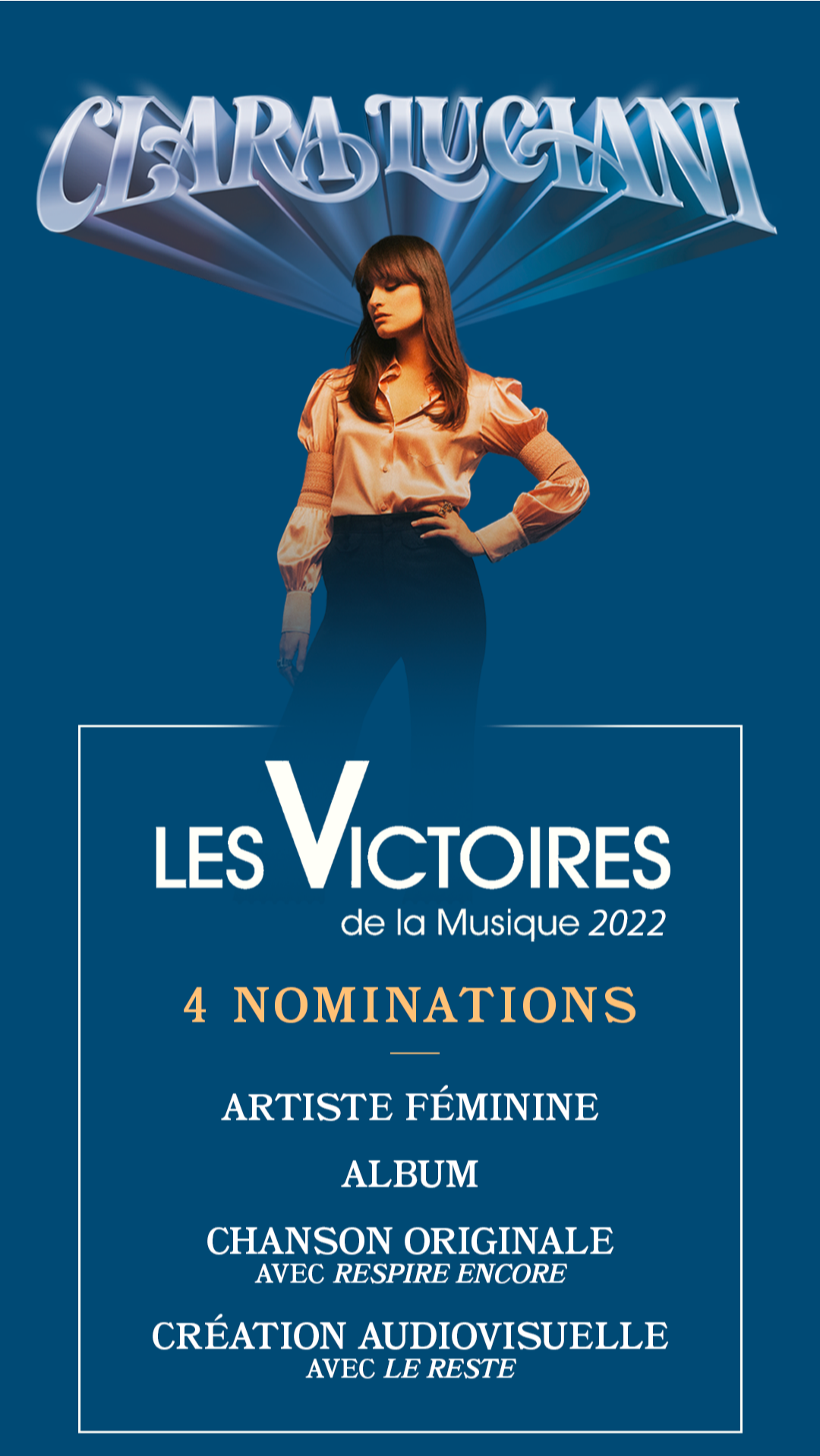 CLARA LUCIANI : 4 NOMINATIONS CE SOIR AUX VICTOIRES DE LA MUSIQUE